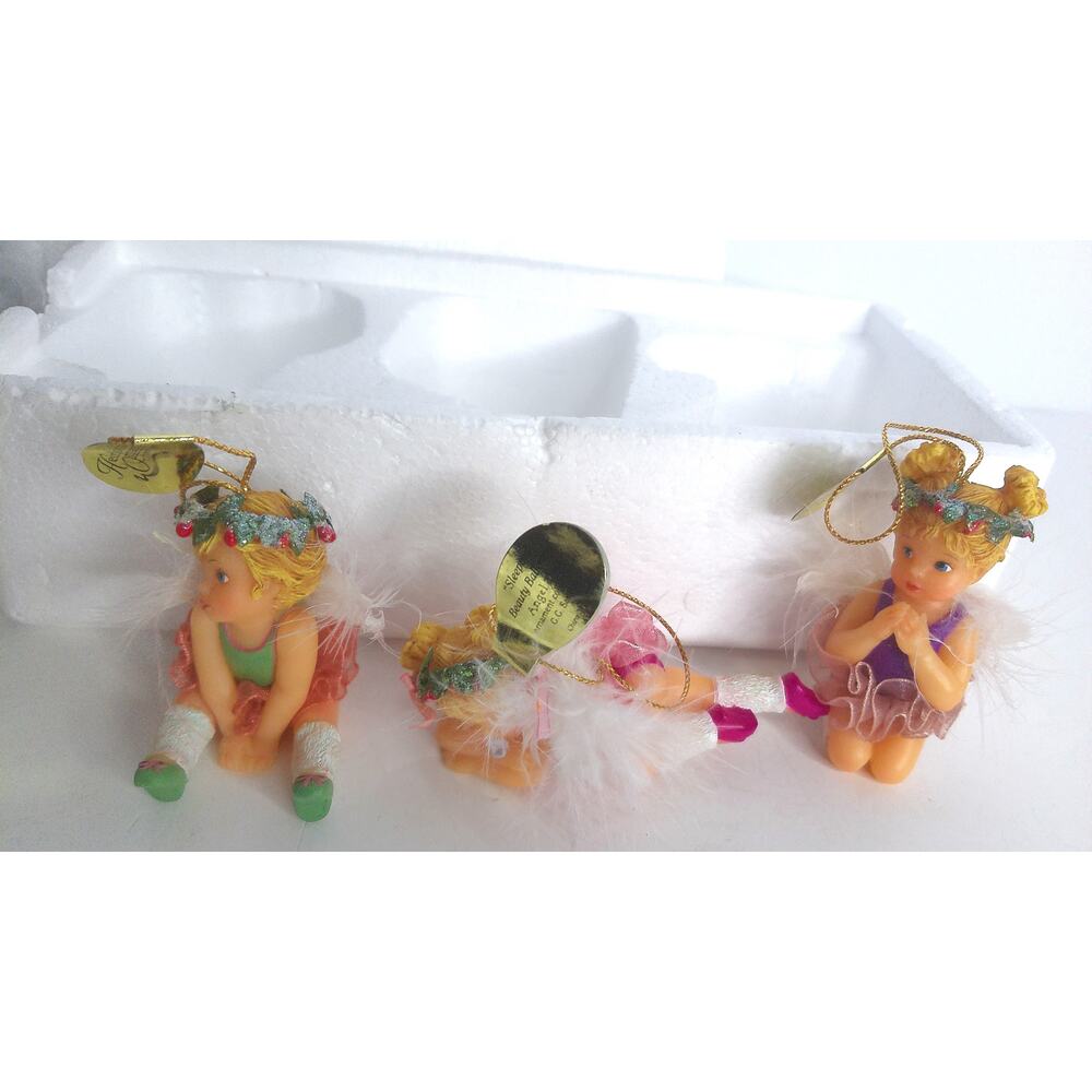 Heirloom Ornaments Angel Toes Prayer For Grace Sleeping Beauty Blissful Set Of 3 - Picture 5 of 8
